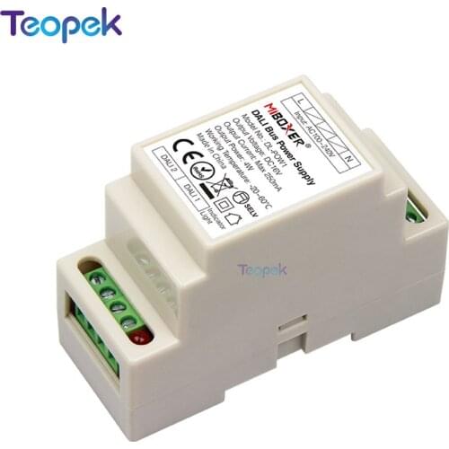 Miboxer DL-POW1 DALI Bus Power Supply DIN Rail DC16V 4W Max250mA AC 110V 220V DALI RGB CCT Led Downlight Transformer