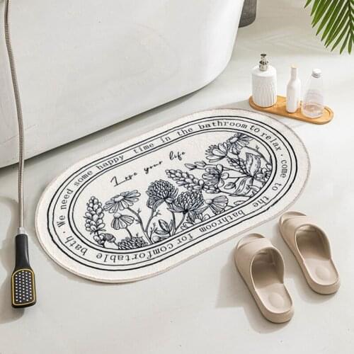 Nordic Bathroom Mat Entrance Doormat Non-slip Floor Mats Absorbent Carpets Doormat Home Decor Bedside Area Rugs for Bedroom