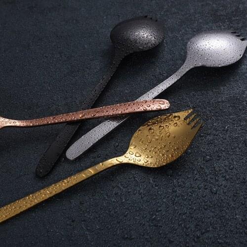 Lightweight Stainless Steel Forks Spoon For Camping Dessert Fork Non-toxic Salad Spoons Non-Corrosive Durable