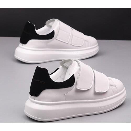 Couples Small White Shoes Board Shoes Velcro Slacks Casual Versatile Sports Shoes Board Shoes Student Shoes Trendy Girl