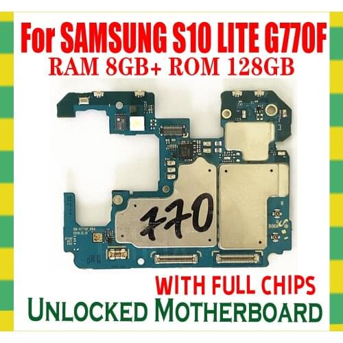 For Samsung Galaxy S10 LITE Motherboard 128GB G770F 8GB RAM EU Version Original Unlocked Plate Logic Board 2 SIM Android System