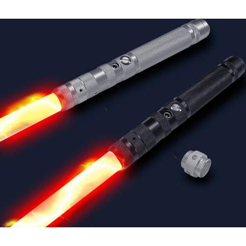Two In One Metal Handle Mini Lightsaber RGB 7 Colors Change Laser Sword Heavy Dueling Sound Light Saber Cosplay Stage Props Toys