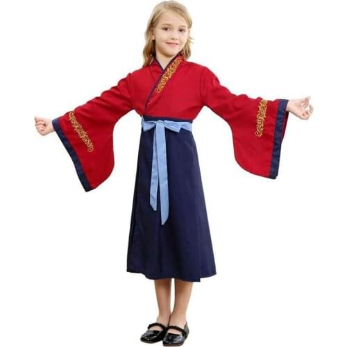 Molan Dress for Girls Cosplay Chinese Traditonal Princess Costume Dress up Molan Clothing Fancy Gown with Sashes Kids Costumes