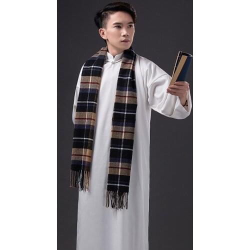 Youth performance costume Republic of China Mens wear student Gown Clothing retro Chinese style Autumn gown mandarin Long Robe