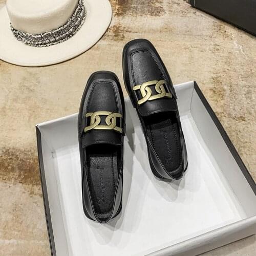 2021 new Lefu large single shoes womens flat bottom granny British Wind shoes with small shoes 988-57