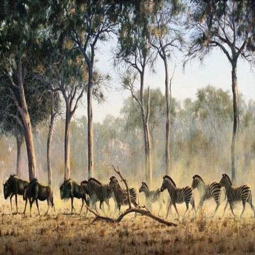 Custom 3d mural 3D custom Large wall painting wallpaper bedroom living room KTV custom wallpaper migration zebra wallpaper mural