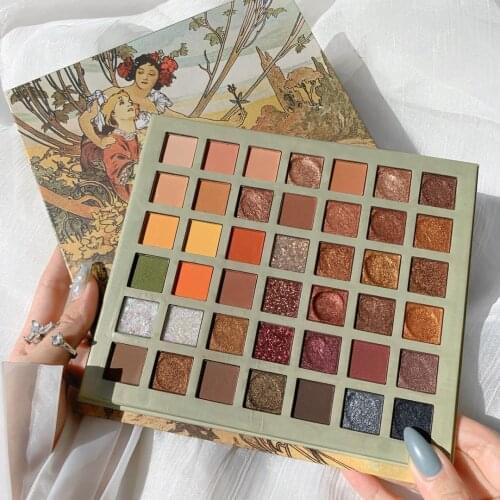 Oil Painting Eyeshadow Palette 42 Colors Matte Glitter Eyeshadow Palette Glitter Shimmer Eye Shadow Powder Makeup