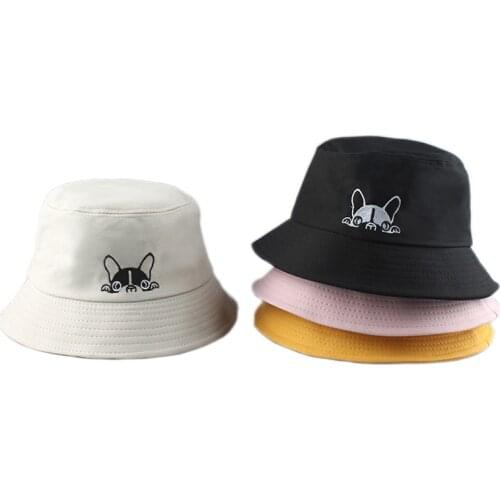 Casual Sun hat cartoon cute Bucket Hat men women dog Bob Hip Hop Cap Summer Panama sad boys fold fishing hat