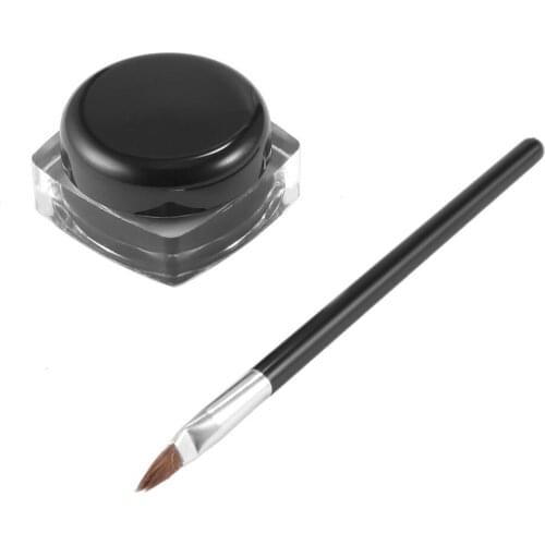 Professional Waterproof Long-lasting Gel Eye Liner Shadow Cream Cosmetics Eyeliner With Brush Black Set Makeup Eyeliner