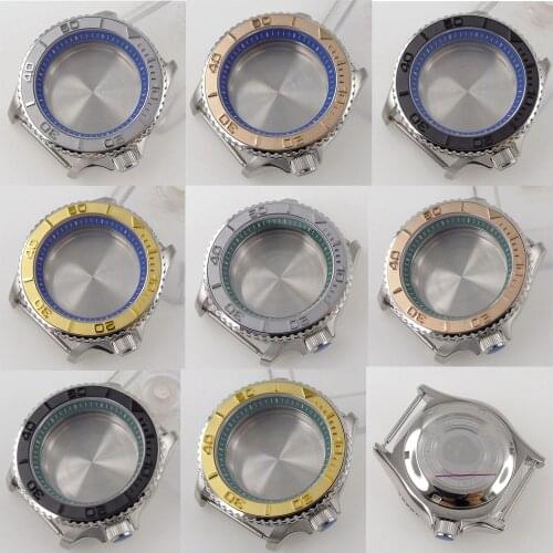 New 41mm Sapphire Glass Diving Watch Case Parts For NH35 NH36 Movement Stainless Steel Material 200m Water Resistance
