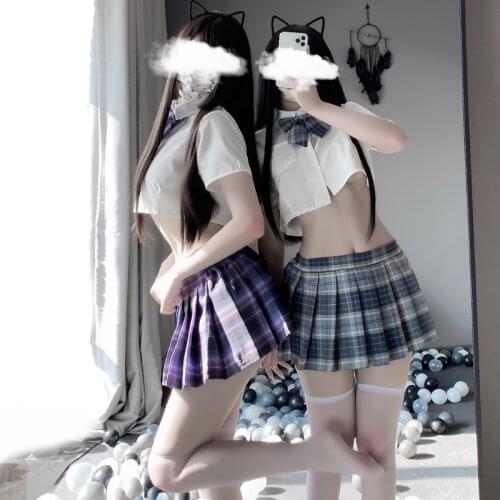 Sexy lingerie Student Uniform Kwaii Style Lolita Top Skirt Panty Erotic Roleplay Underwear Sleepwear Cosplay Costume