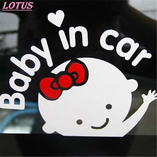 1PC Reflective Styling Baby(boy/girl) In Car Warming Stickers Cute Cartoon Car Stickers Decal