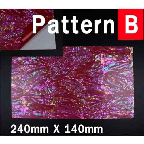 Wifreo Red Hot Pink Paua Coated Enhanced Adhesive Veneer Sheet ( Abalone Sticker Fishing Lure Building Jig Decorating 24X14cm )