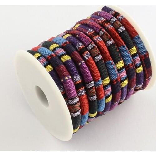 6~7mm Ethnic Cord Cloth Cord Thread for Craft Jewelry Making DIY Accessories Findings Colorful About 8m/roll