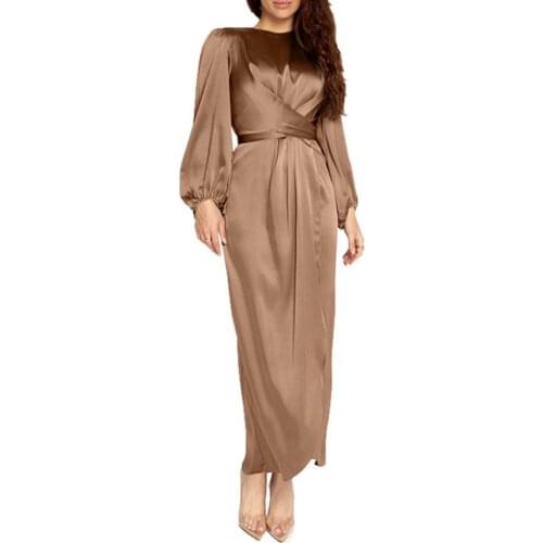 Fashion Casual Women Simple Solid Color Loose Satin Wrap Front Irregular Hem Summer Dress robe femme платье летнее женское 2021