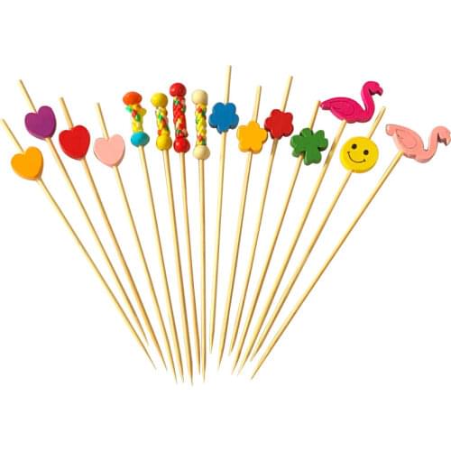 100 Disposable Bamboo Sticks Food Fruit Cocktail Sushi Snack Handmade Toothpicks Picnic Party Supplies Food Decorations