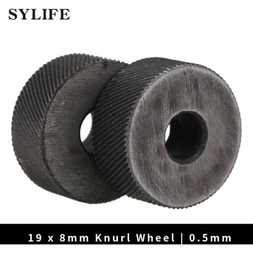 2PCS 19 x 8mm Knurl Wheel Tool Diagonal Coarse Twill Pattern 0.5mm Pitch Roller