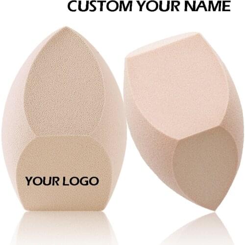 50pcs Custom Logo Name Big Size Makeup Foundation Sponge Makeup Cosmetic puff Powder Smooth Beauty Cosmetic make up sponge Puff