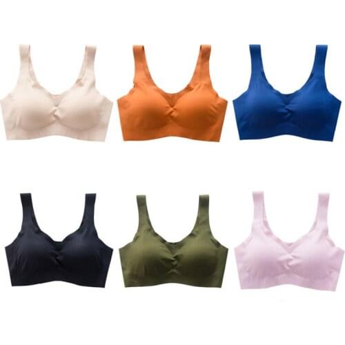 Seamless Sports Bra for Women Padded Push Up Wirefree Sports Yoga Bra Plus Size 2XL Fitness Yoga Vest Sleeping Running Underwear