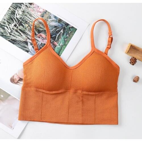 Comfortable bra female adjustable shoulder strap bra Women Lingerie Cotton Wireless Bra One-Piece Sling Sports Bra Beauty Back
