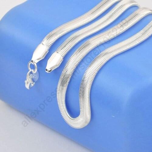 1 Piece 16-24Inch Nice 925 Sterling Silver Smooth Snake Women Man Necklace Chain With Lobster Clasps Chains Jewelry
