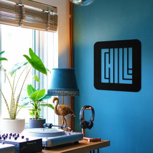 Chill (60*60 cm) metal Geometric Black Decor Wall Art Decorative Large Wall Decor Study Room Living Room Office Home Decoration