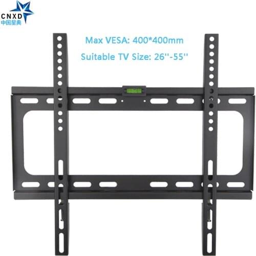 CNXD Fixed TV Wall Mount TV Bracket for Most 26-55 Inch LED LCD and Plasma TV up to VESA 400x400mm and 110lbs Loading Capacity