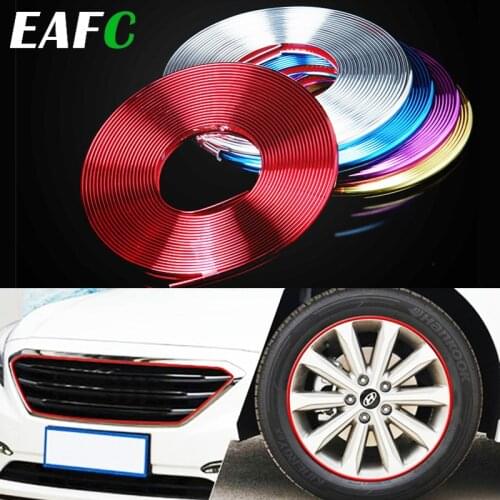 EAFC 8M/ Roll Rimblades Car Vehicle Color Wheel Rims Protectors Decor Strip Tire Guard Line Rubber Moulding Trim Free shipping