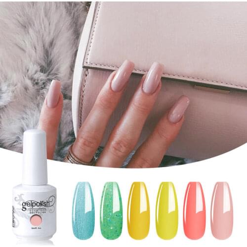 Elite99 15ml Pure Color Gel Nail Polish Soak Off Nail Gel Set 6 Pieces/lot Semi Permanent Gel Polish Varnish Hybrid Lacquer