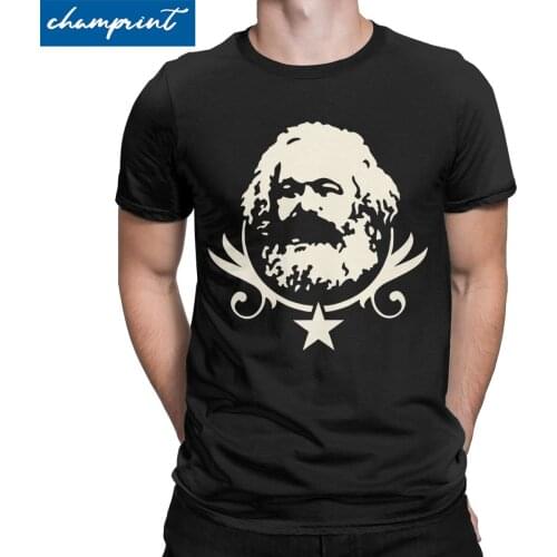 Socialist Karl Marx Red Star T-Shirts Men Communism Marxism Socialism Crazy 100% Cotton Tees Short Sleeve T Shirts 6XL Tops