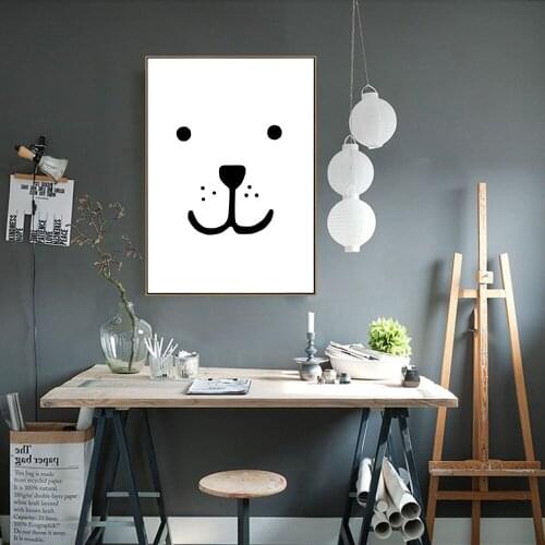 Canvas Print Painting Modern simplicity Lovely Animal Poster Pet Dog Face,Unframed Abstract Wall Picture For Decoration LZ907