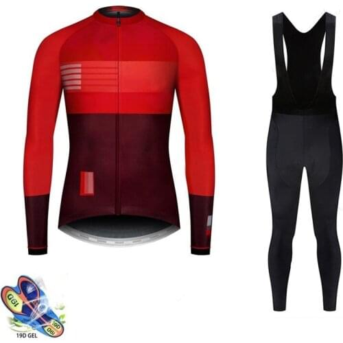 Spring/Autumn Cycling Clothing Long Sleeve Cycling Jersey Set MTB Bib Pants Set Outdoor Sports Jacket Men Roupa Ciclismo Hombre