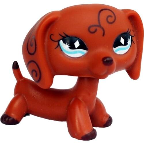 LPS CAT Rare pet shop toys dog #640 brown sausage DACHSHUND original animal toys for kid