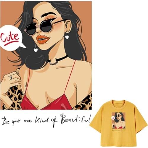 Fashion Lady Letter Patches Diy Accessory Decoration For T-Shirt Dresses Patch For Clothes Heat-Sensitive Stcikers