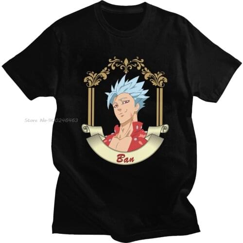 Seven Deadly Sins T Shirt Men Cotton Awesome Nanatsu No Taizai T-shirt Short Sleeved Japanese Manga Anime Ban Tee Top Tshirt