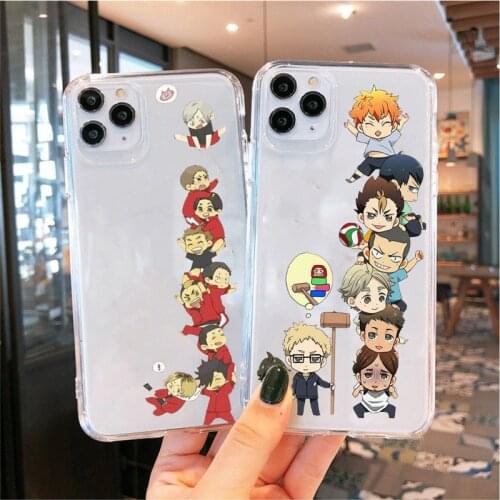 Soft Phone Case Transparent for IPhone 12 11 Pro X XS MAX 6 7 8 Plus XR SE2 Japan Anime Oya Oya Oya Haikyuu Love Volleyball Capa