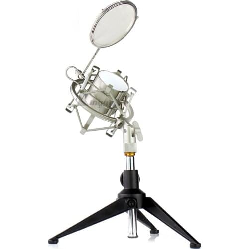 Tripod Desktop Stand Shock Mount Spider Microphone Shield Desk Mic Holder Wind Screen Pop Filter For Studio BM800 BM700 BM 700