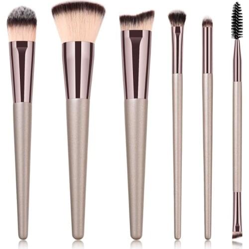 Newdate 6pcs Makeup Brushes Set professional Foundation Powder Eyeshadow Blending Eyebrow kabuki cosmetic brush Tool