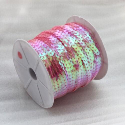 6mm string line sequins PVC clothing sequins dress footwear luggage and accessories Transparent colorful pink