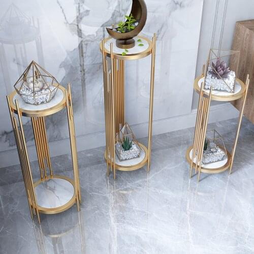 Nordic home indoor iron flower shelf floor multi-layer light luxury hanging orchid green rose flower shelf balcony