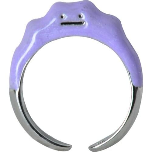 New Funny Monster Open Rings Dripping Oil Purple Cute Womens Ring Design Smile Fashion Ring Boho Jewelry Wholesale
