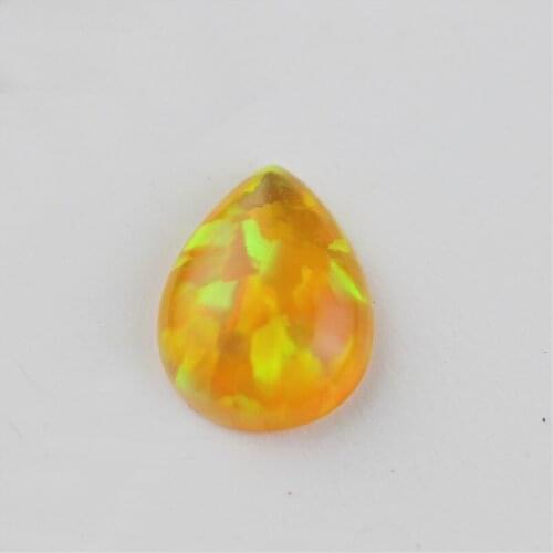 New Yellow opal stone beads gemstones pear shape drop flat base cabochon created gemstone for jewelry making DIY precious stones