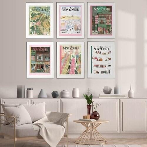 New York The Magazine Cover Abstract World Poster Vintage Print, Retro Wall Art Picture Canvas Painting Fashion Home Decor