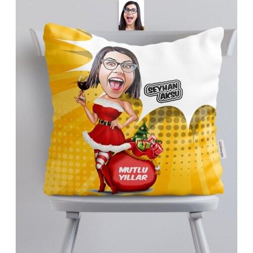 Personalized Women 'S New Year Caricature Of Satin pillow-2 Casual Comfortable Special Design Reliable Quality Funny fun
