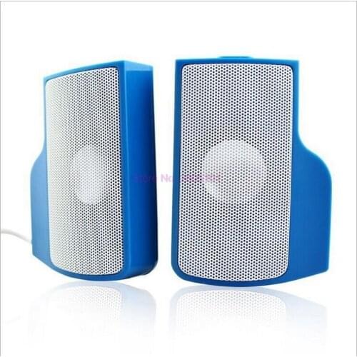 By dhl 50pcs Mini Portable USB Stereo Speaker Soundbar for Notebook Laptop Mp3 Phone Music Player Computer PC with Clip