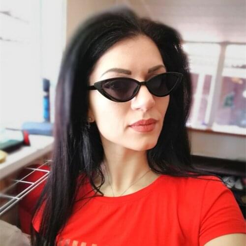 Higodoy Fashion Women Cat Eye Sunglasses Vintage Plastic Small Frame Red Yellow Lens Female Sun Glasses UV400