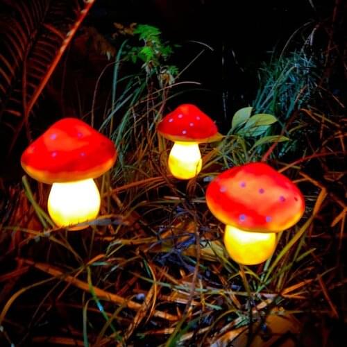 LED Solar Garden Lights Outdoor Solar Powered Lamp Mushroom Waterproof Landscape Lighting for Pathway Yard Lawn Decoration