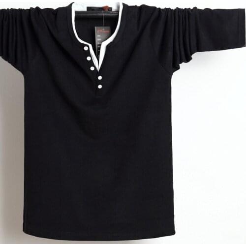 URSPORTTECH Autumn Winter Mens T Shirts Top Quality Long Sleeve T Shirt Men Cotton Casual Black T Shirt Homme Plus Size 5xl 6xl