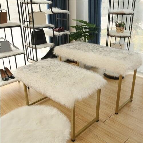 Display Plush Carpet Counter Shelf Mat Floor Dressing Table Shop Decoration Interior Bedroom Living Room Fur Rug Door Round