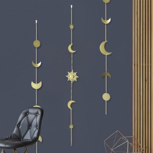 1Pcs Twinkle Star Paper Pendant Metal Moon Shape Nice Gift Wall Hanging DIY Handmade Photo Props